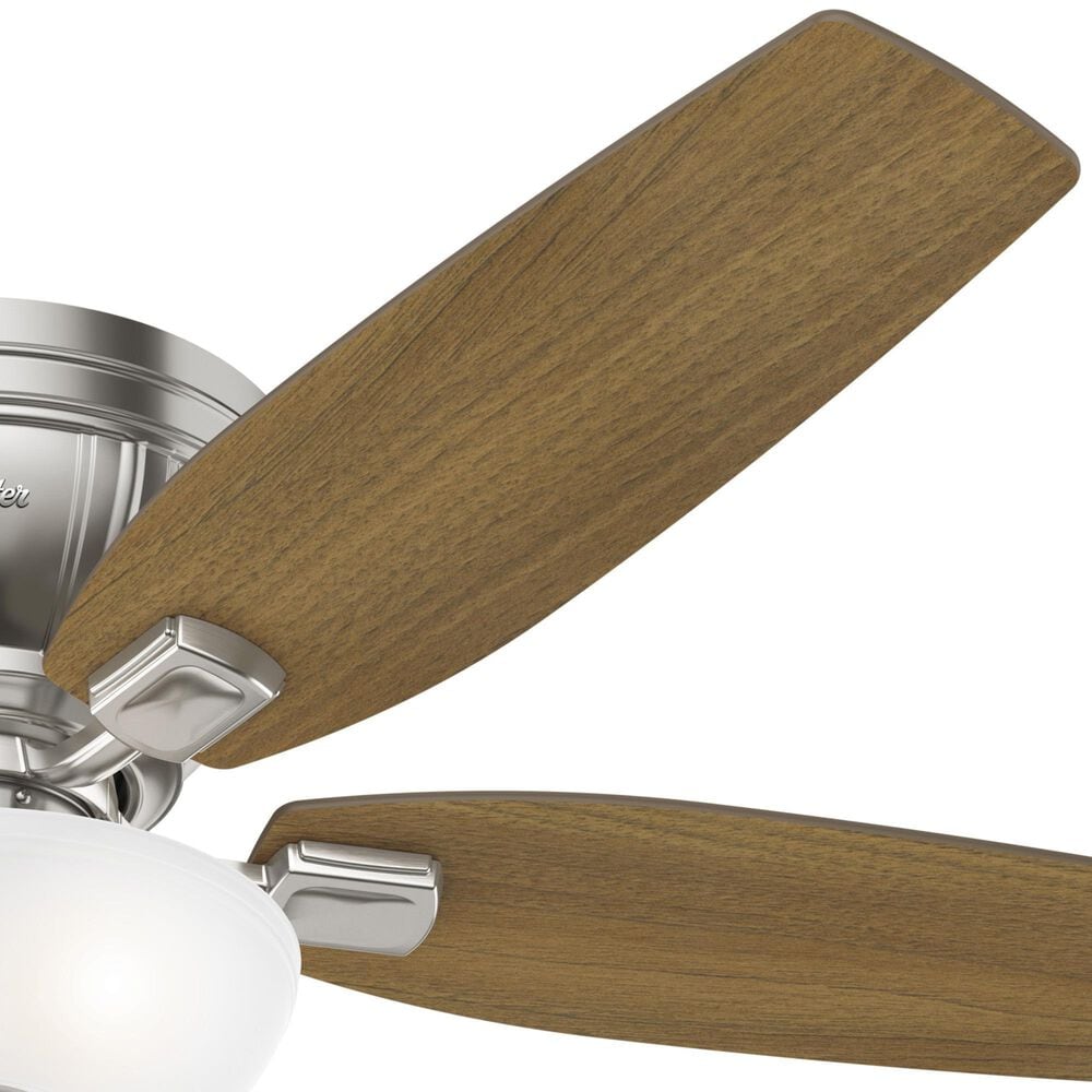 Hunter Kenbridge Low Profile 52&quot; Ceiling Fan with LED Lights in Brushed Nickel, , large