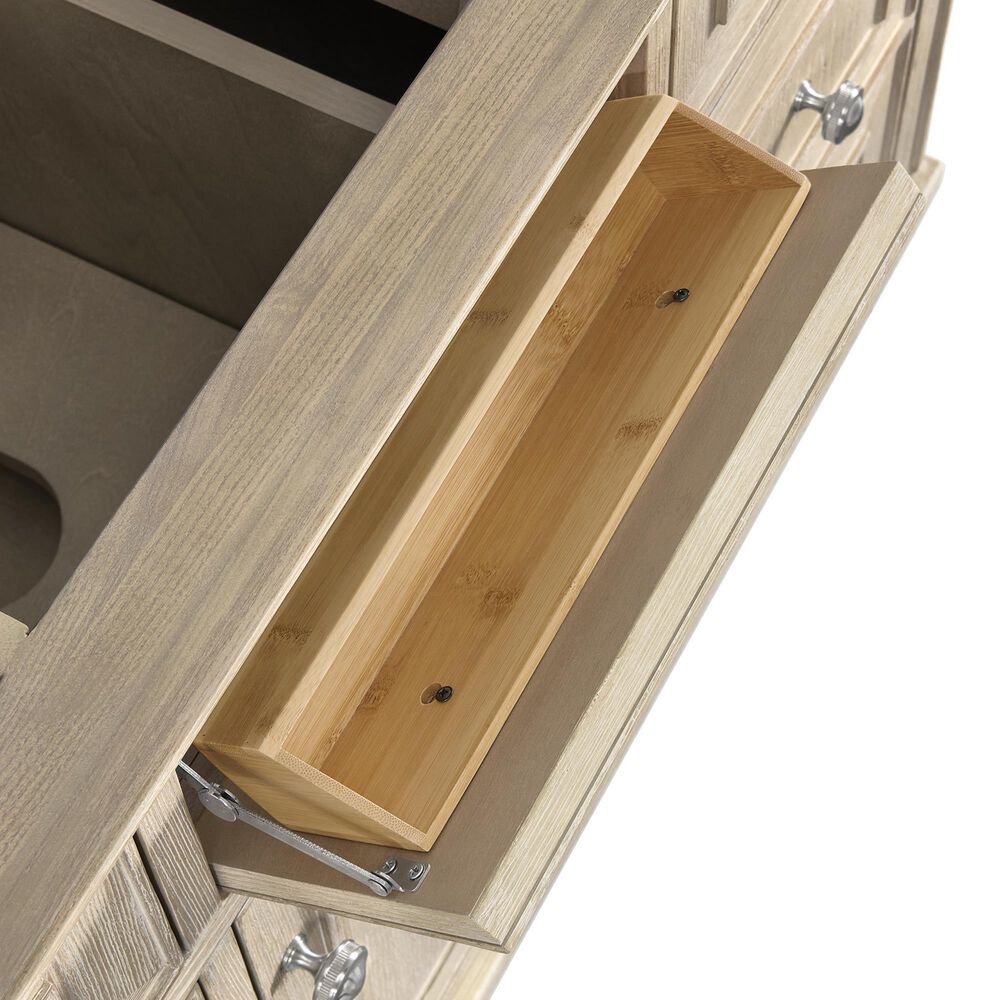 James Martin Vanities Lorelai 48" Single Bathroom Vanity in Whitewashed Oak with 3 cm Eternal Jasmine Pearl Silestone Top, Rectangular Sink and FreePower Wireless Charger, , large