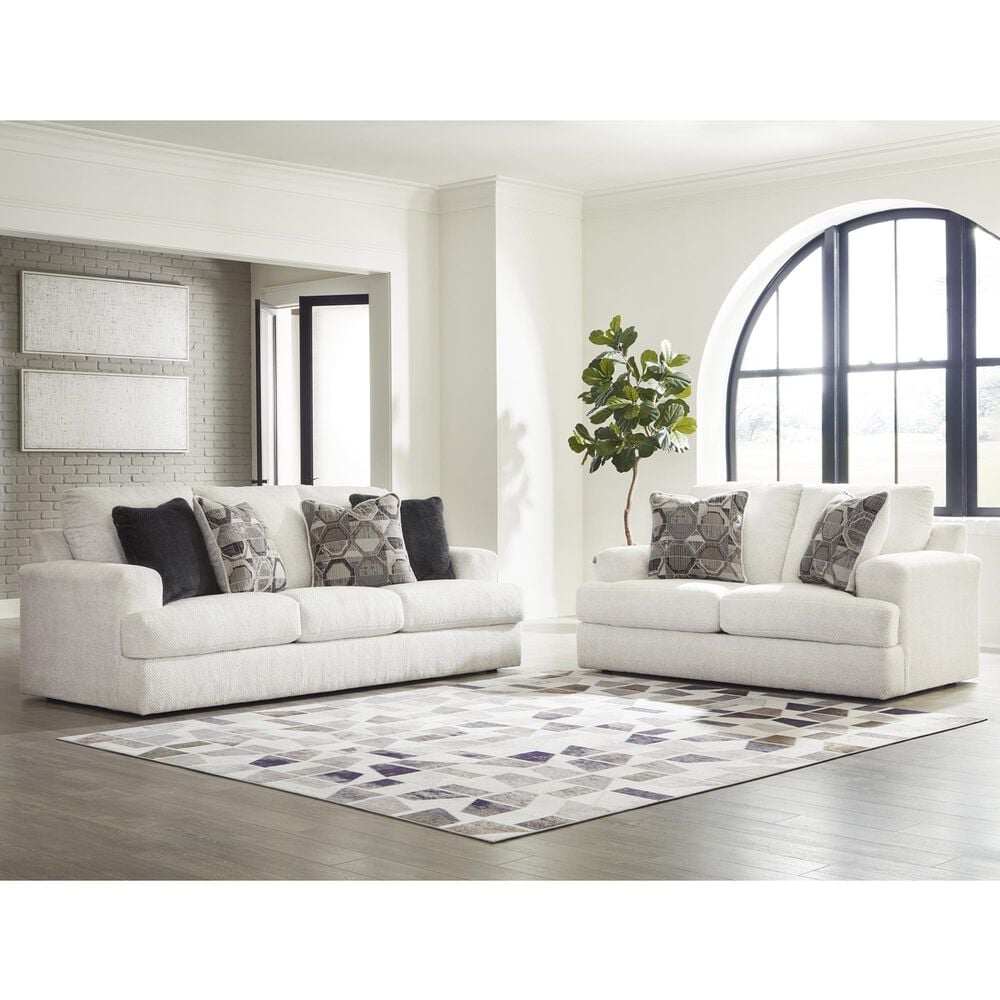 Ashley Karinne Stationary Sofa and Loveseat Set in Linen, , large