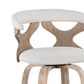 LumiSource Gardenia Swivel Fixed-Height Counter Stool with Cream Fabric Upholstery in Chrome and Whitewashed (Set of 2), , large