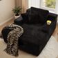 HOMLUX Cloud Faux Fur Chaise Lounge with Plush Pillows in Black, , large
