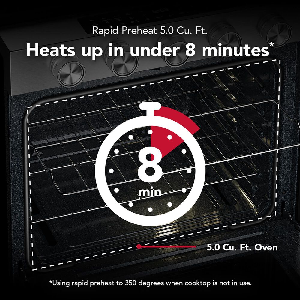 KitchenAid 30" Smart Slide-in Gas Range in PrintShield Stainless Steel, , large