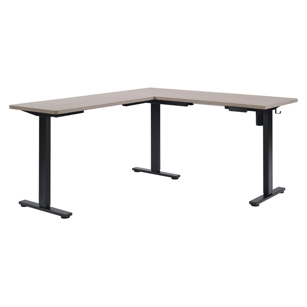 OSP Home 66" L-Shaped Lift Desk in Light Gray, , large