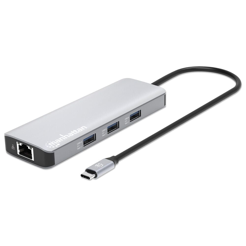 Manhattan USB-C PD 9-In-1 HDMI 4K Docking Station/Multiport Hub in Space Gray, , large