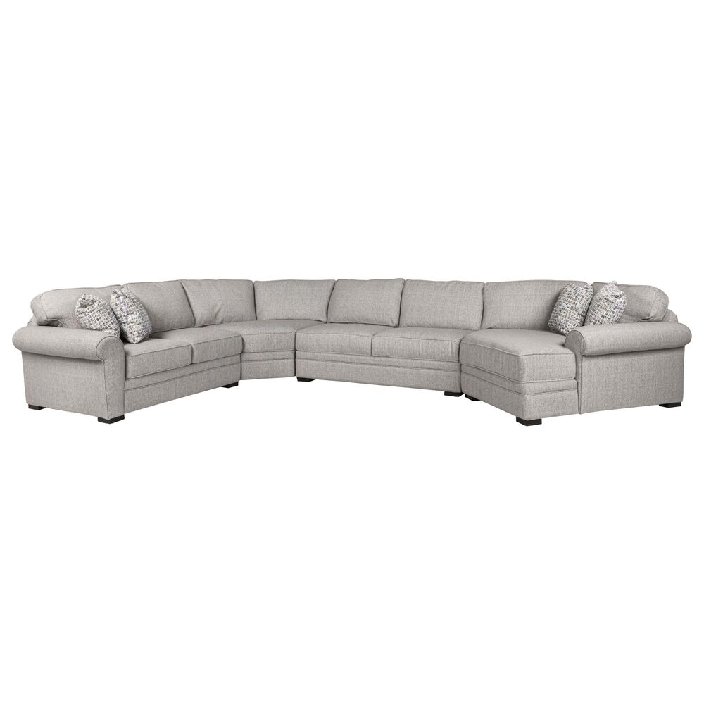 Jonathan Louis Orion 4-Piece Curved Stationary Sectional in Zuri Pewter, , large