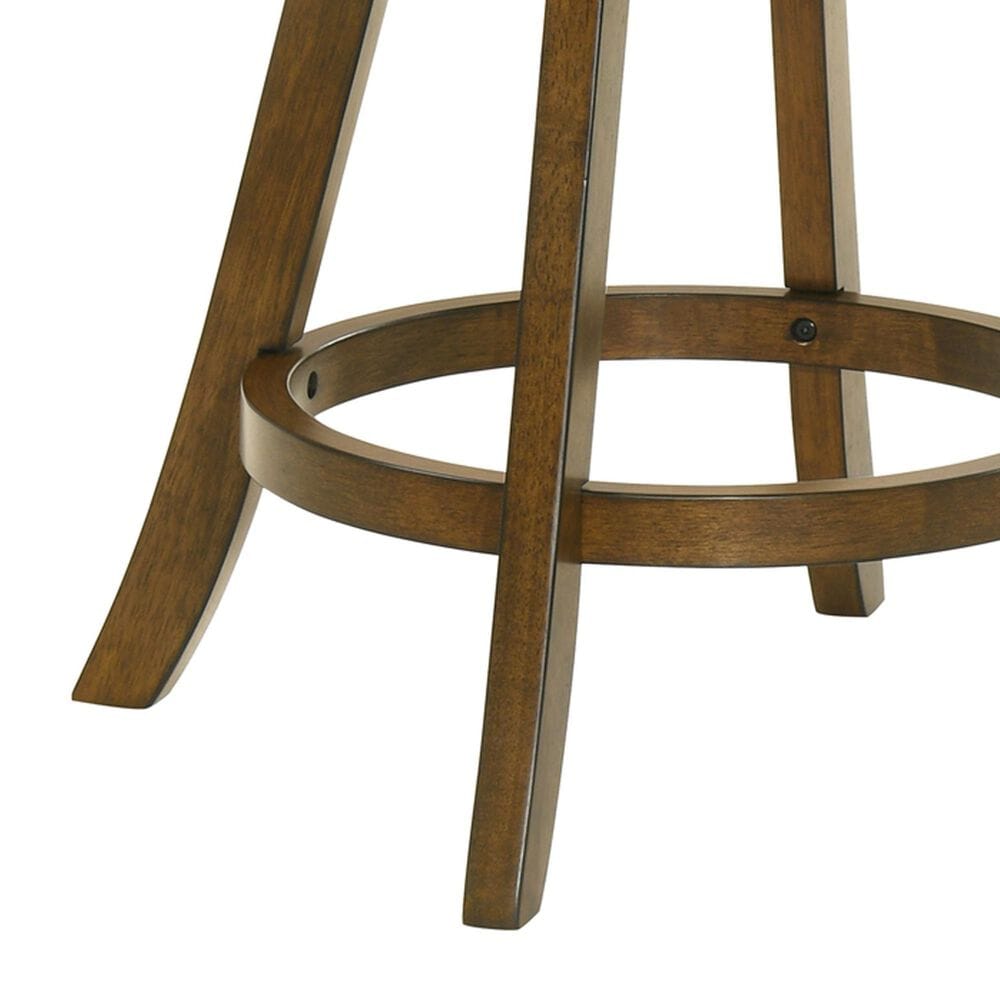 Armen Living Aiden Swivel Counter Height Stool with Gray Upholstery in Sepia Brown, , large