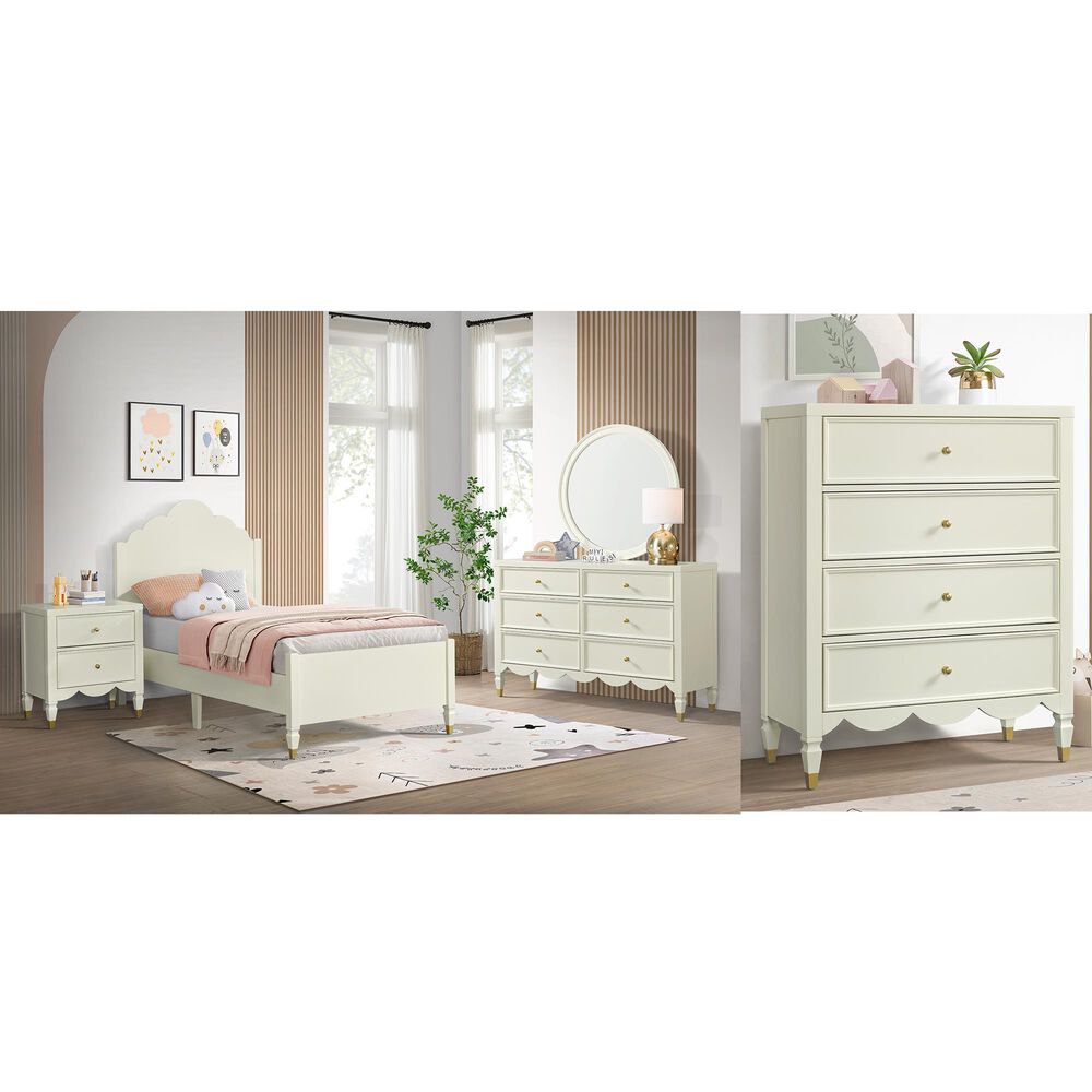 Forma & Co Olivia 5-Piece Full Panel Bedroom Set in French White, , large