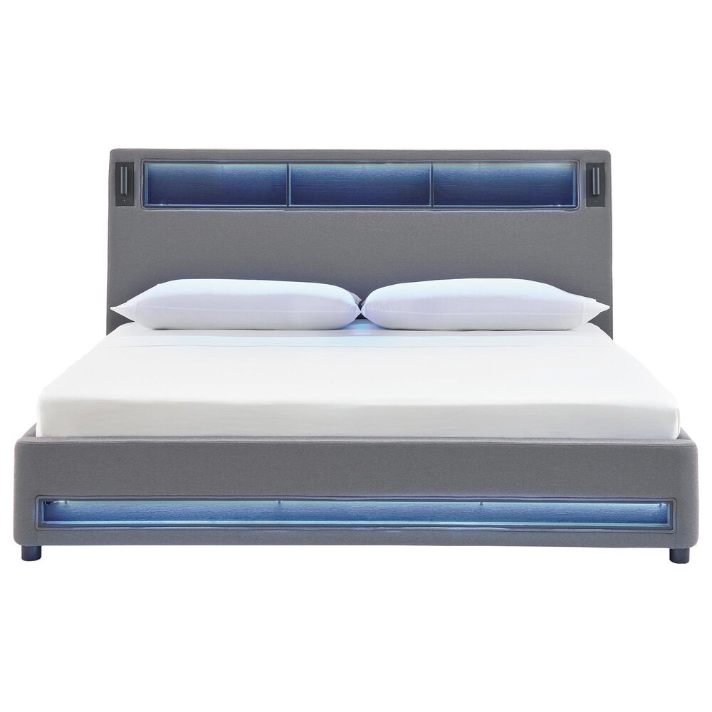 Ashley Verishaw Queen Platform Upholstered Bed in Gray, , large