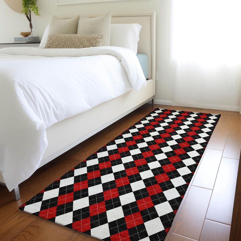 Dalyn Rug Company Wonderland WN20 2&#39;3&quot; x 7&#39;6&quot; Black Indoor/Outdoor Runner, , large