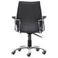 Zuo Modern Enterprise Low Back Office Chair with Black Faux Leather in Chrome, , large