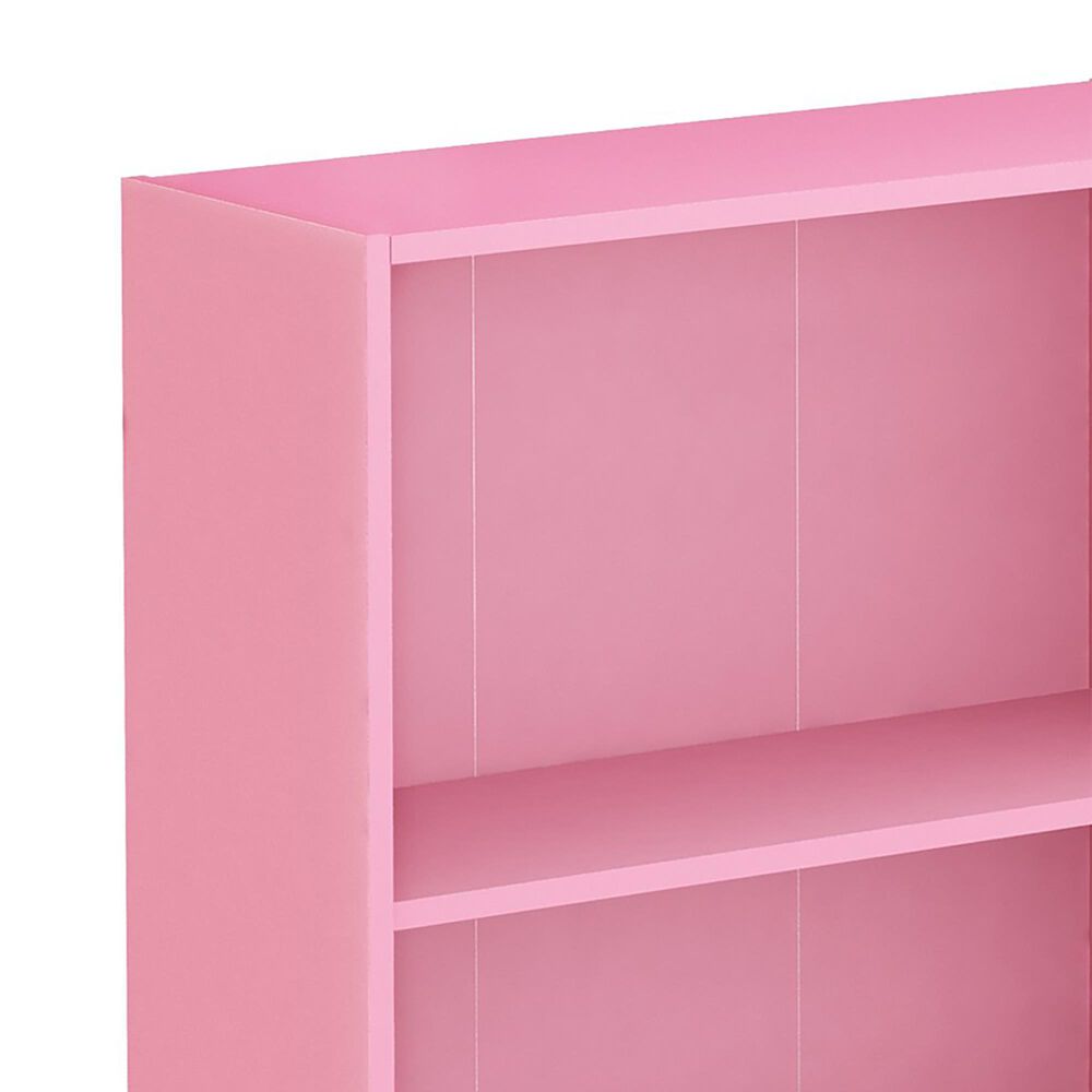 HOMLUX 3-Tier Display Bookshelf with Adjustable Shelves in Pink, , large