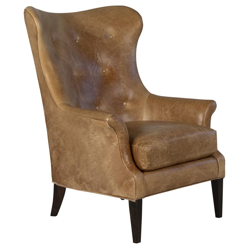 Mosser Inc Leather Wing Chair In Citations Sahara Nebraska Furniture Mart