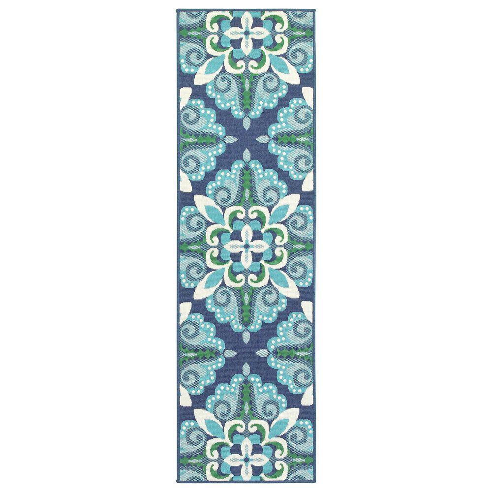 Oriental Weavers Meridian 2206B 2"3" x 7"6" Blue Runner, , large