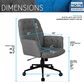 Rta Products Llc Modern Upholstered Tufted Office Chair with Arms in Grey, , large