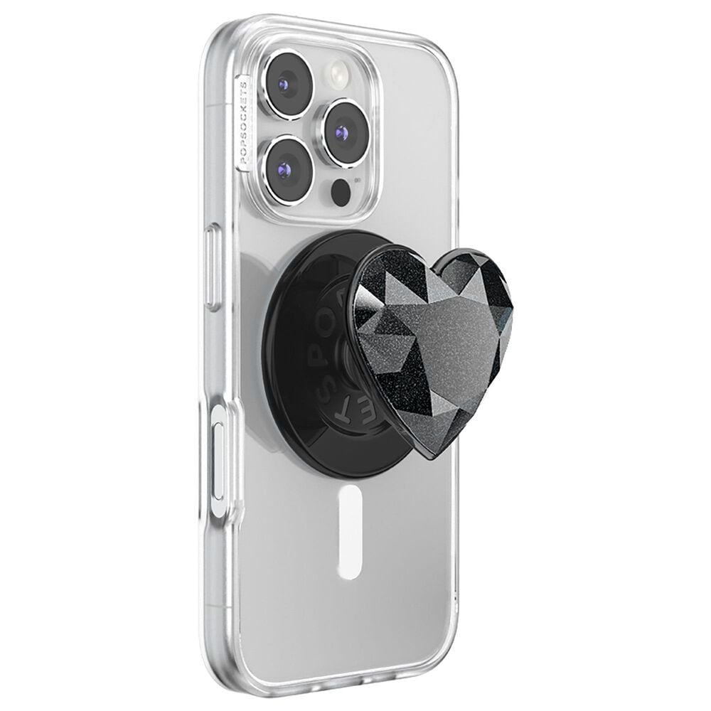 PopSockets MagSafe Circle PopGrip in Crystal Heart Black Glitter, , large