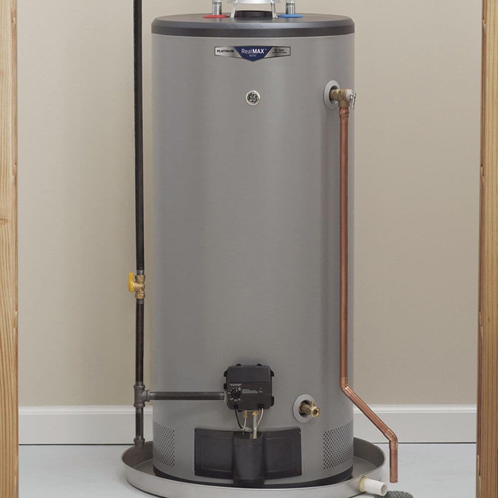 GE Appliances RealMAX Premium 50-Gallon Short Natural Gas Atmospheric Water Heater in Gray, , large