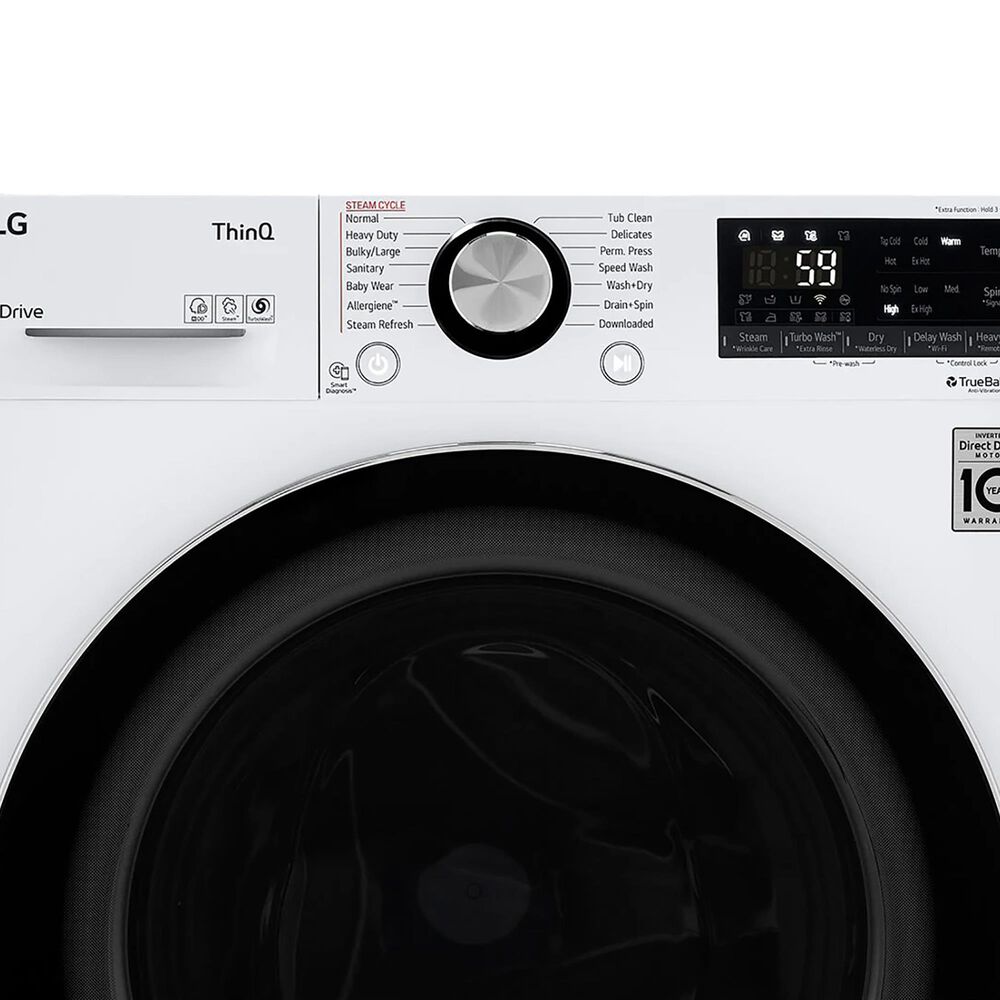 LG 2.4 Cu.Ft. Smart Wi-fi Enabled Compact Front Load All-In-One Washer and Dryer Combo in White, , large