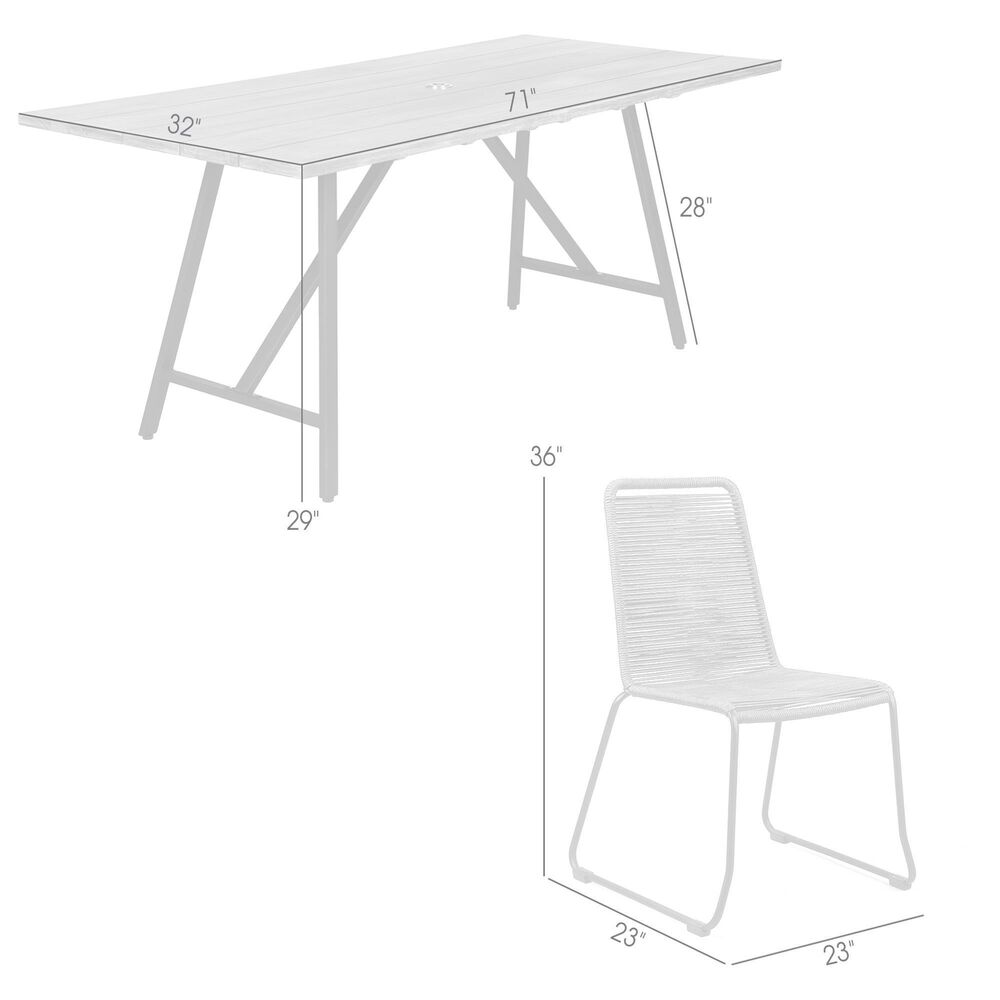 Blue River Koala and Shasta 5-Piece Patio Dining Set in Light Eucalyptus, Black and Tangerine, , large