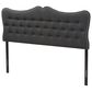 Baxton Studio Emma Queen Upholstered Headboard in Dark Grey, , large