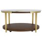 Riverside Furniture Emery Round Cocktail Table in Smoked Cherry and Bronze, , large