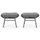 Hearth and Haven Montana Outdoor Ottoman with Gray Cushion in Black (Set of 2), , large
