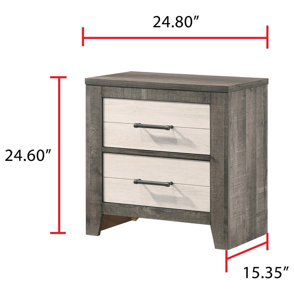 Crown Mark Rhett 4-Piece Queen Platform Bedroom Set in Gray and White, , large