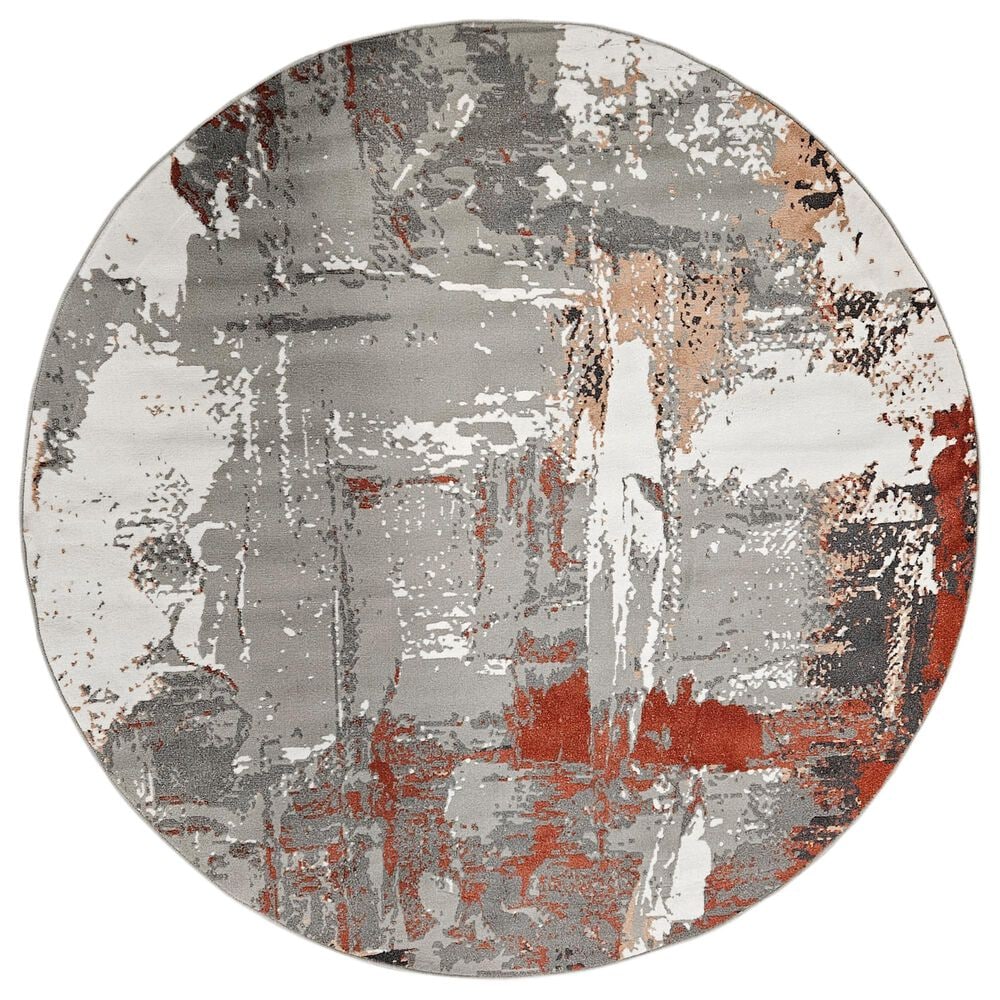Amer Rugs Alpine 7"10" Round Rust Area Rug, , large