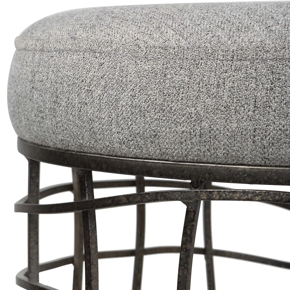 Uttermost Carnival Accent Stool in Burnished Silver, , large