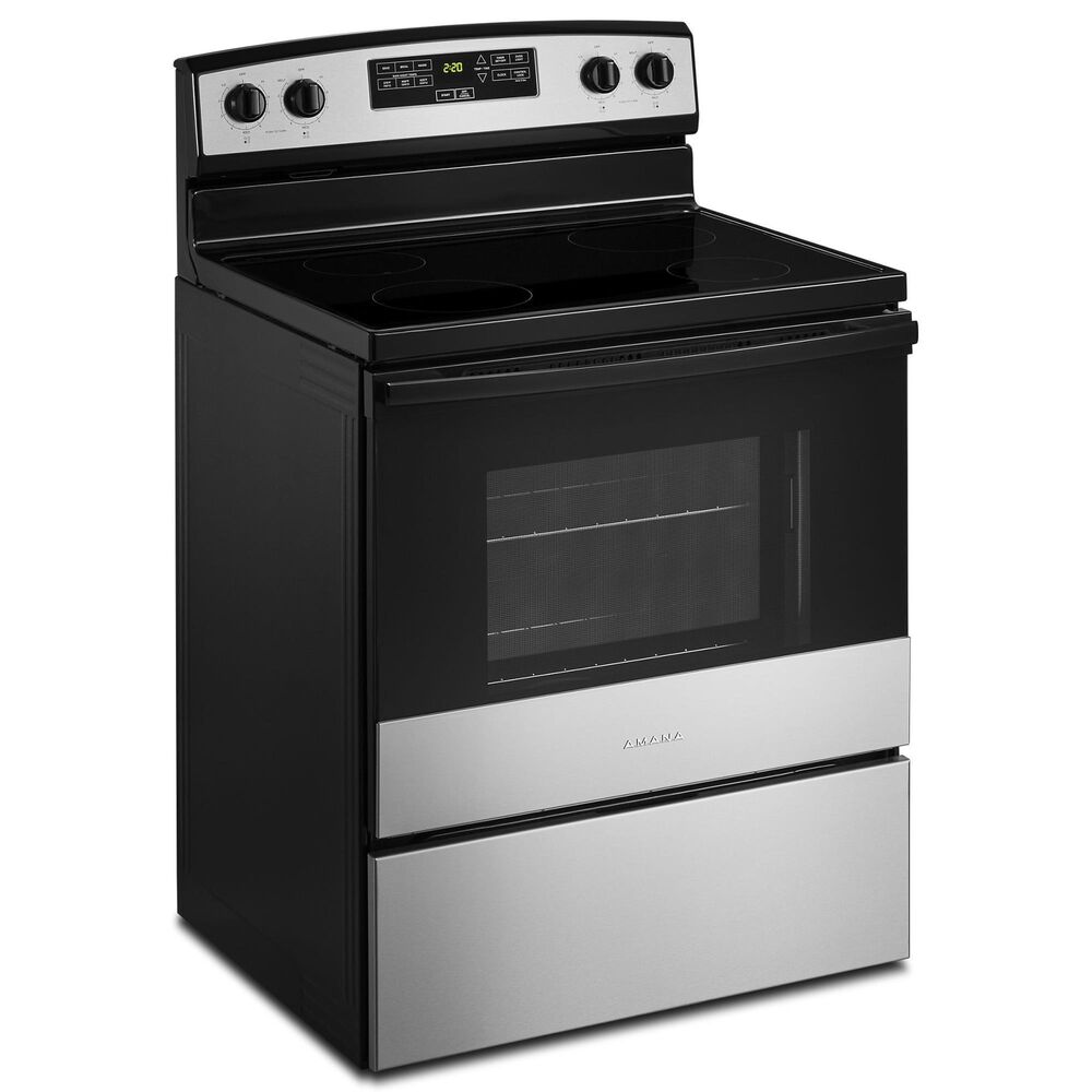 Amana 30&quot; Electric Range with Extra-Large Oven Window in Stainless Steel, , large