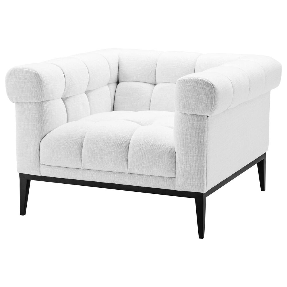 Eichholtz Aurelio Accent Chair in Avalon White Cushion and Gunmetal, , large