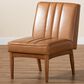 Baxton Studio Daymond Side Chair with Tan Faux Leather in Walnut Brown, , large