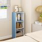HOMLUX 3-Tier Bookcase with Decorative Open Shelves in White and Light Blue, , large