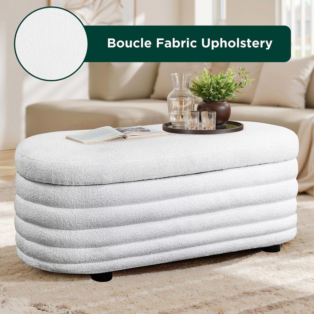 Lifestyle Solutions Lancaster Storage Ottoman in White, , large