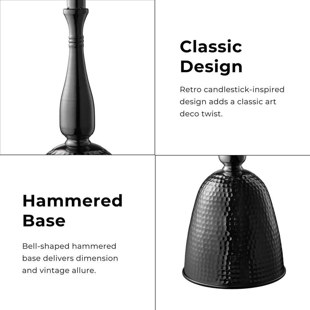 Furniture of America Gleam Round End Table in Black Nickel and Gray, , large