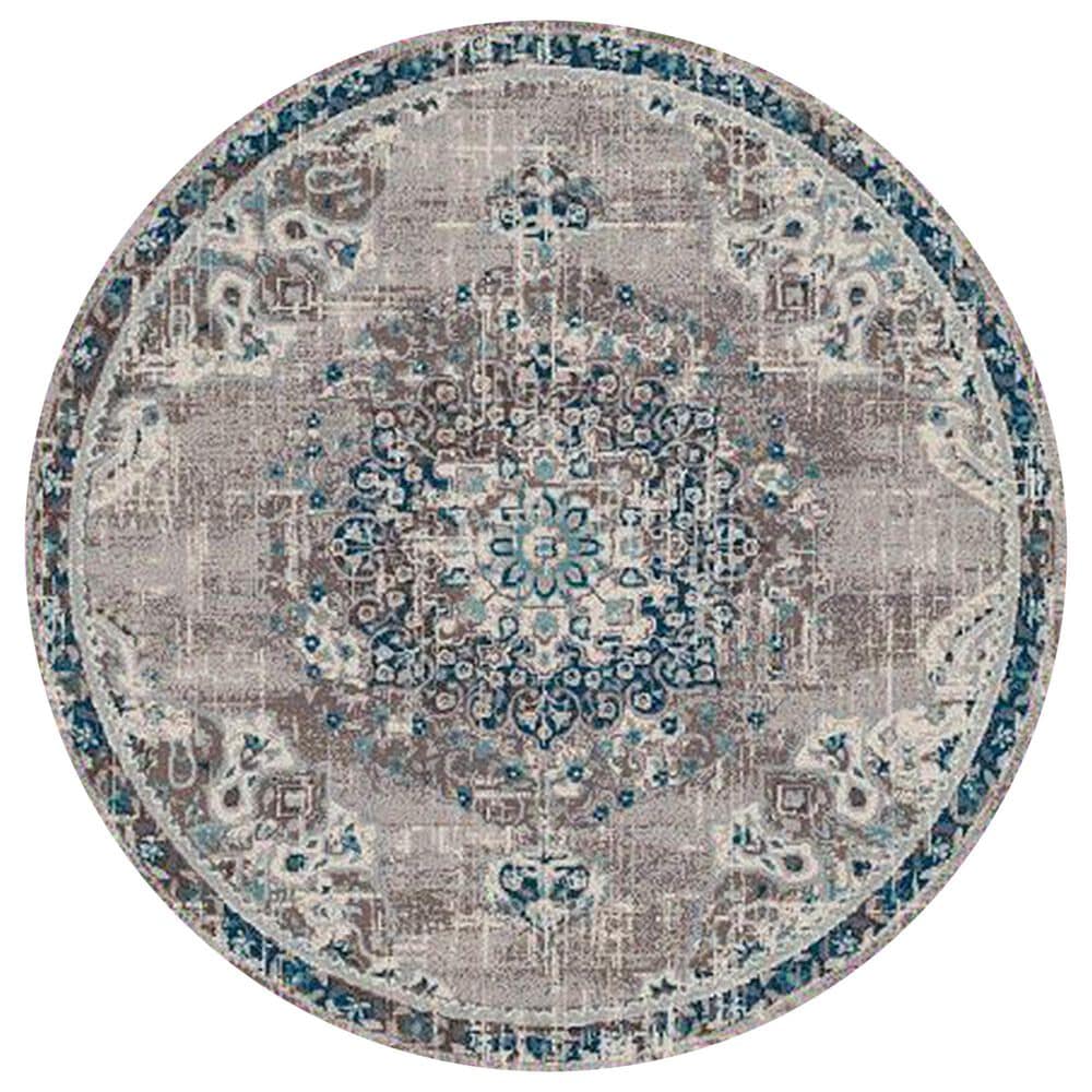 Amer Rugs Montana 7"6" Round Teal Area Rug, , large
