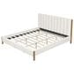 Hearth and Haven King Upholstered Platform Bed in White, , large