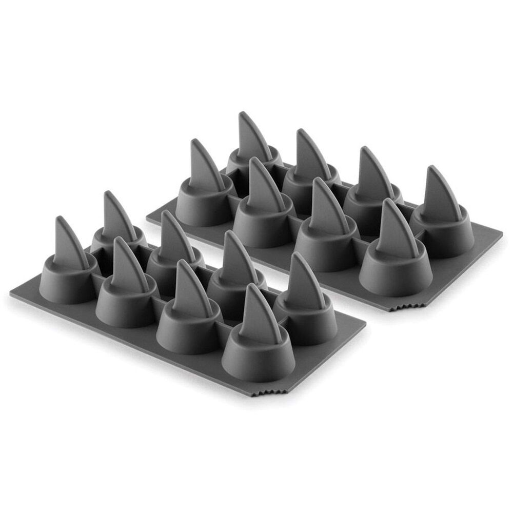 HIC Kitchen Shark Fin Ice Tray in Dark Gray (Set of 2), , large