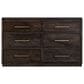 Fallridge Mezquite Solid Wood 6 Drawer Dresser and Mirror in Black natural Grain, , large