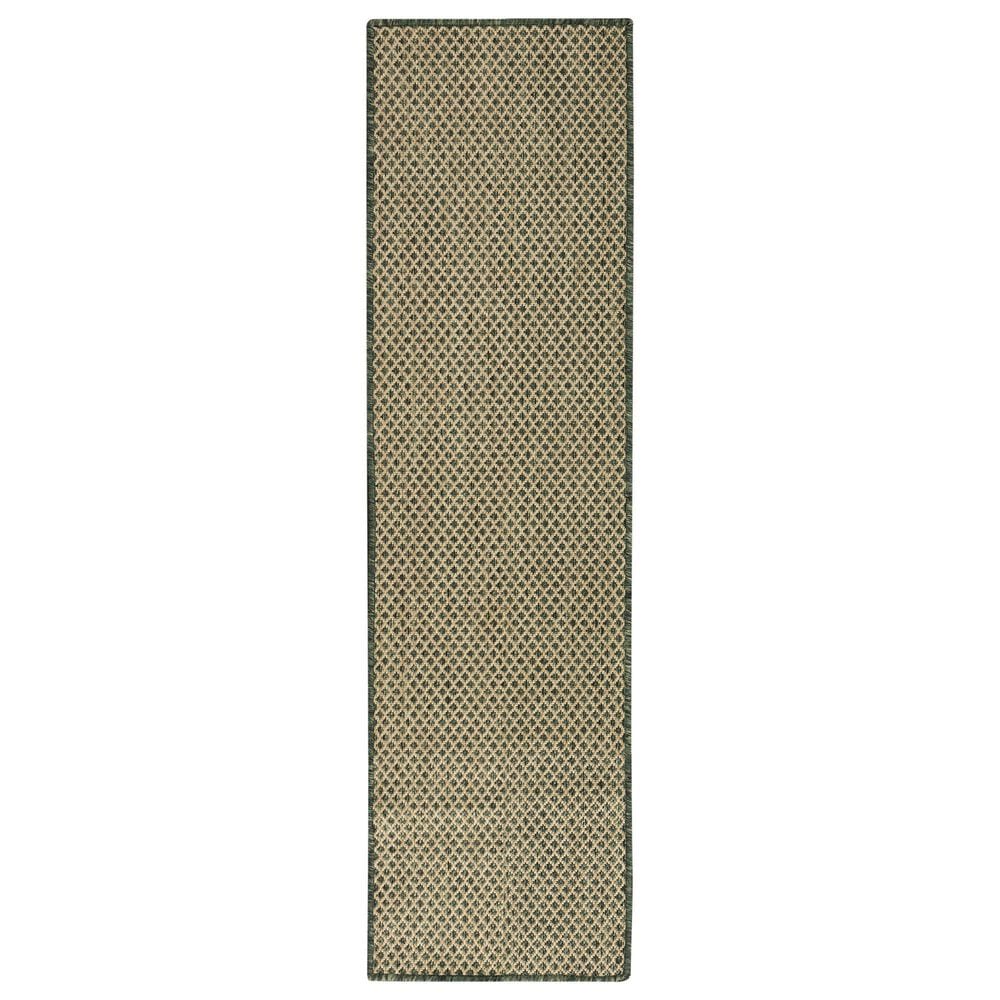 Nourison Courtyard Green 2" x 6" Indoor/Outdoor Runner, , large