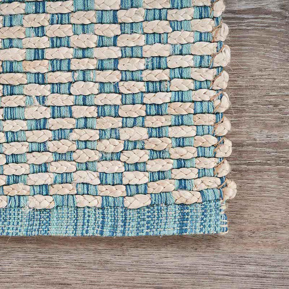 L&amp;R Resources Bleached Naturals 81436 7&#39;9&quot; x 9&#39;9&quot; Bleach, Blue and Ivory Area Rug, , large
