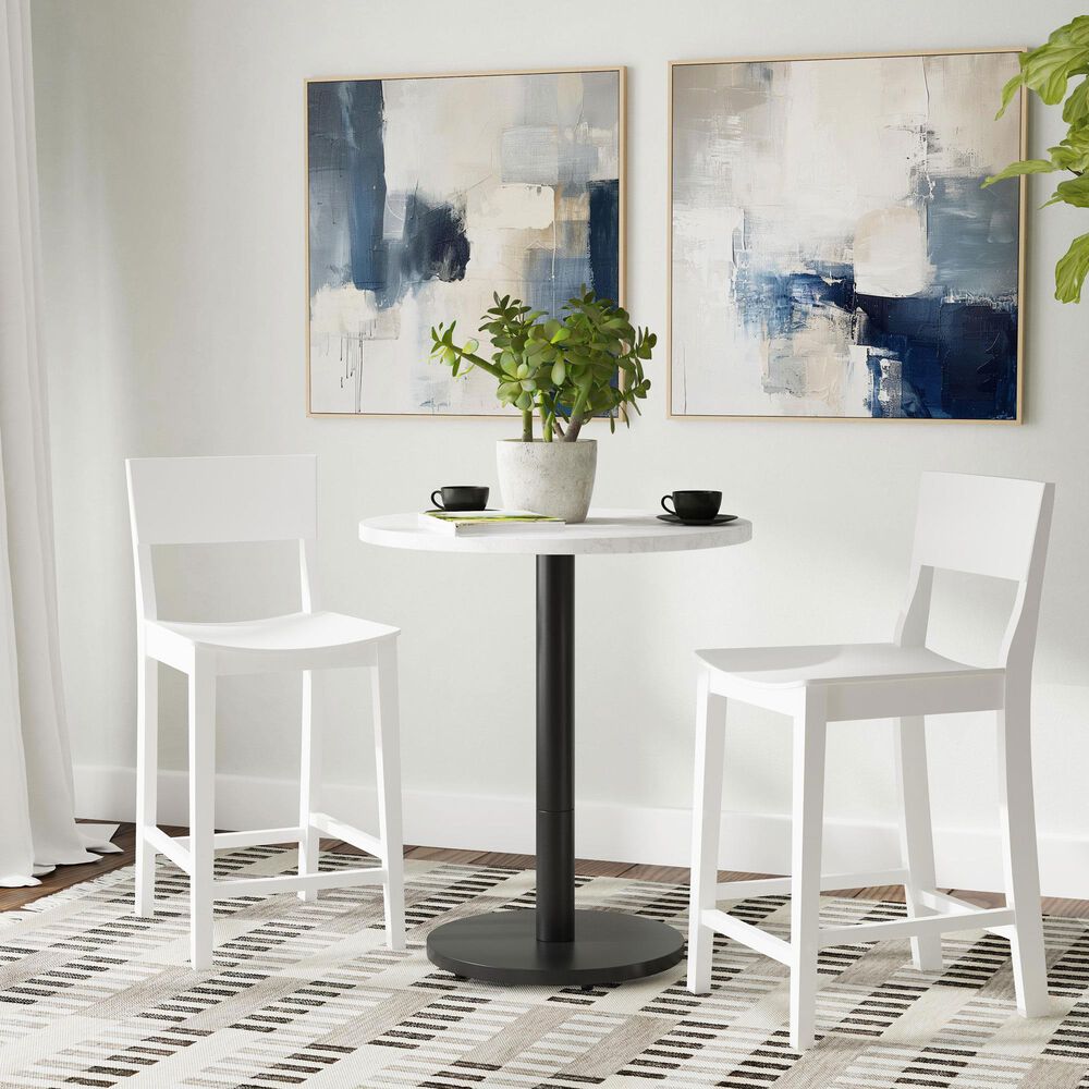 Linon Home Decor Devin Counter Stool in White (Set of 2), , large