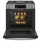 GE Profile 2-Piece Kitchen Package with 5.6 Cu. Ft. Smart Slide-In Gas Range and 1.7 Cu. Ft. Microwave Oven in Stainless Steel, , large
