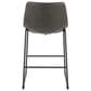 Lumisource Duke Fixed-Height Counter Stool with Grey Cushion in Black, , large