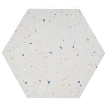 Soho Studio Wild Terrazzo Multi White 13" x 14" Hexagon Porcelain Tile, , large