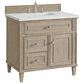 James Martin Vanities Lorelai 36" Single Vanity in Whitewashed Oak with 3 cm Ethereal Noctis Quartz Top, , large