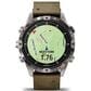 Garmin MARQ 2 Adventurer AMOLED Smartwatch Silver Grade 5 Titanium Bezel Case with Brown Leather Band, , large