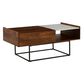 Signature Design by Ashley Rusitori Lift-Top Coffee Table in Black, Light Brown, and White Marble, , large