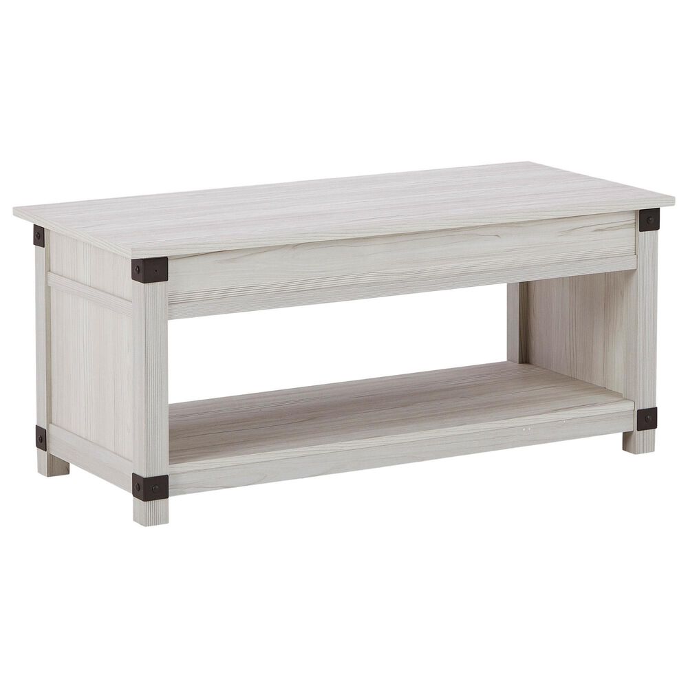 Signature Design by Ashley Bayflynn Lift-Top Coffee Table in Whitewash, , large