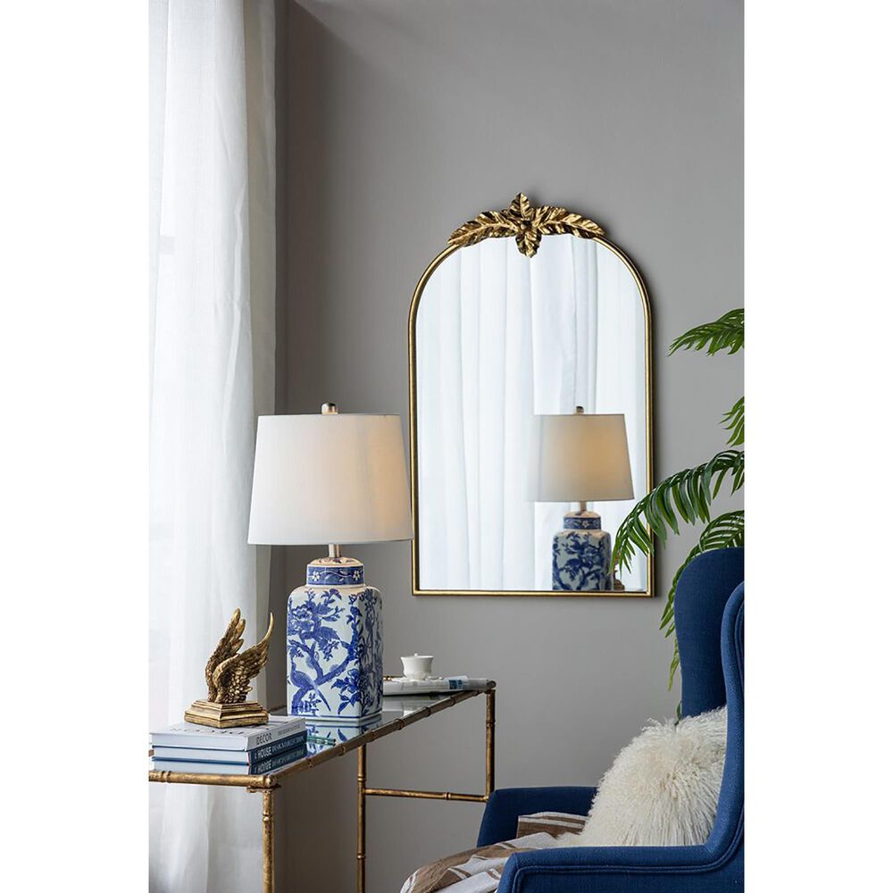 A&amp;B Home Flower Bird Table Lamp in Blue and White, , large
