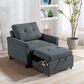 HOMLUX 35"W Convertible Armchair with Lounger and Sofa Bed Function, in Dark Grey, , large